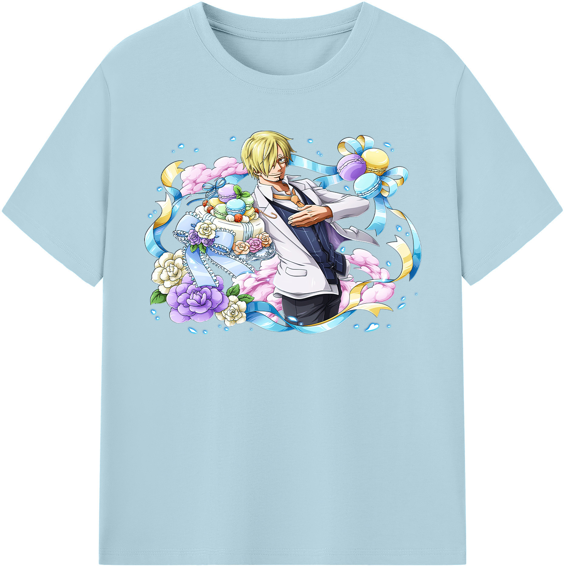 ワンピース サンジ ONE PIECE Sanji 綿100％半袖Tシャツ（フロントプリント）